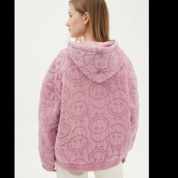 Urban Outfitters Quilted smiley zip up hoodie - oversized - Picture 3 of 5